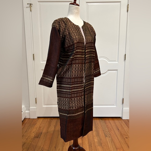 Hand loom vintage long blazer made in Oaxaca mex. - Picture 5 of 9